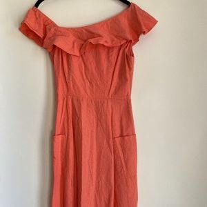Light Peach Linen Like Dress 4